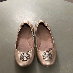Tory Burch Gold Flats